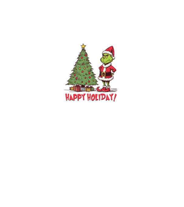 Happy Holiday Grinch model gri pe tricou