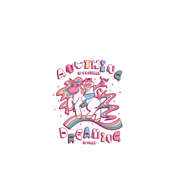 Orice este posibil Unicorn model alb pe tricou