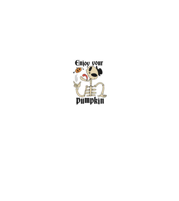 Enjoy your pumpkin Skeleton model alb/roșu pe tricou