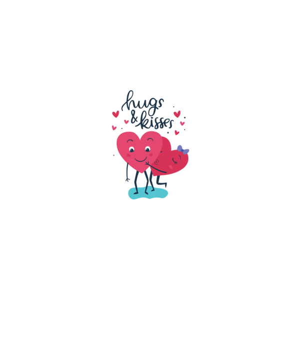 'Hugs and Kisses Tricou drăguț pentru Valentine''s Day' model liliachiu pe tricou