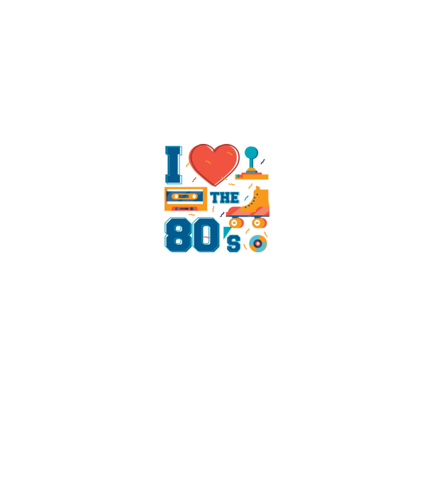'I love the 80s - Iubesc anii ''80' model alb pe tricou