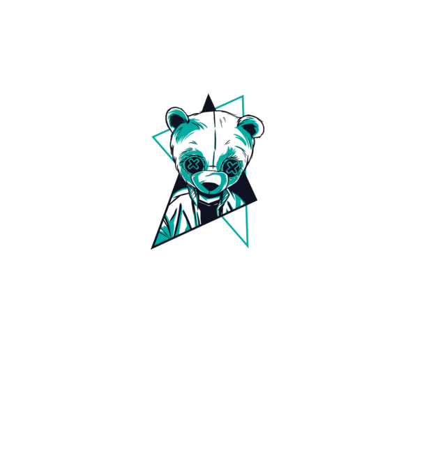 Panda Neon model alb pe tricou