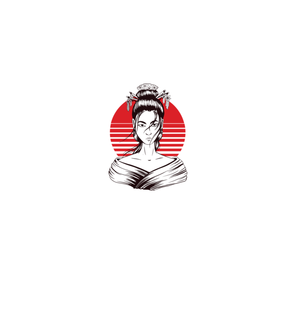Geisha japoneză model gri pe tricou
