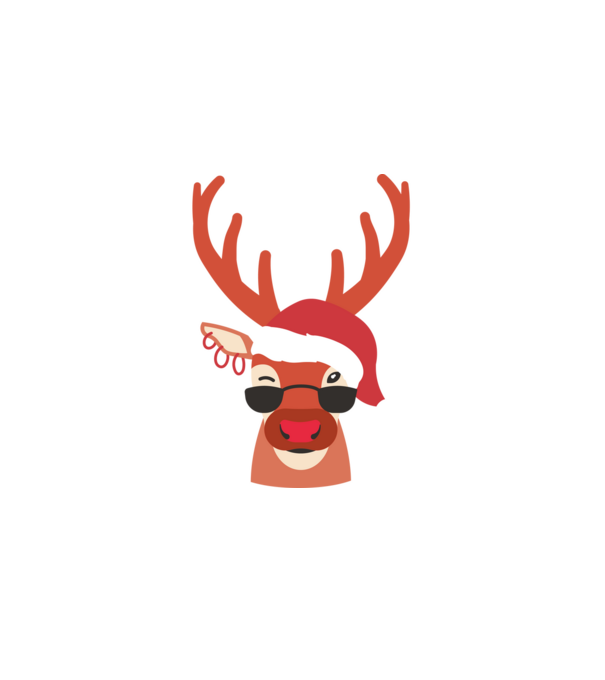 Cool Reindeer Rudolph model negru pe tricou