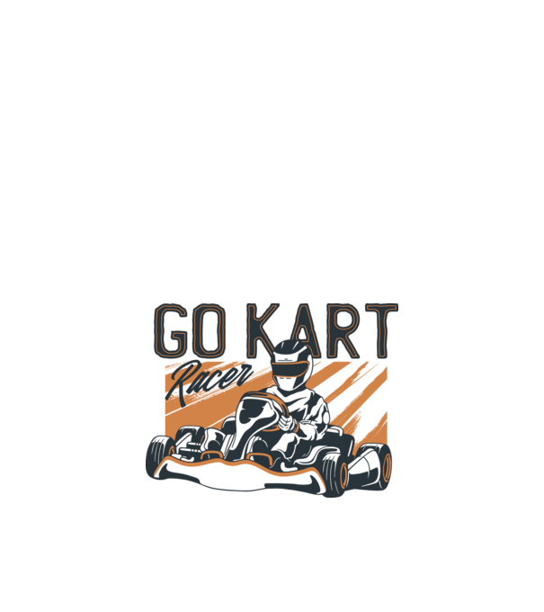 Concurent Go-kart model alb pe tricou