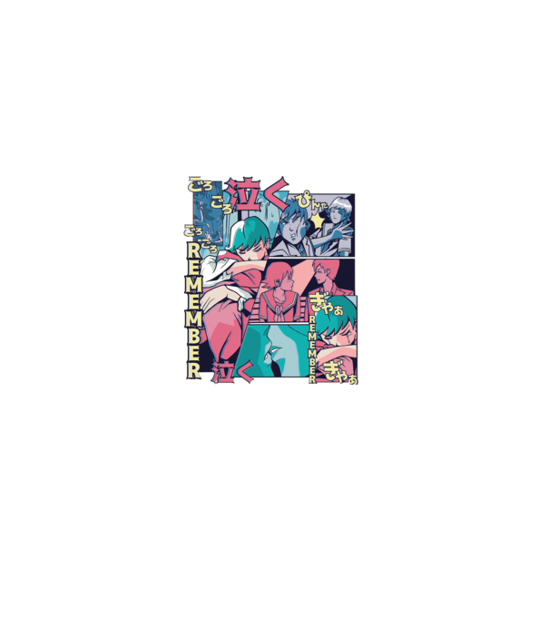 Anime Vaporwave benzi desenate model alb pe tricou