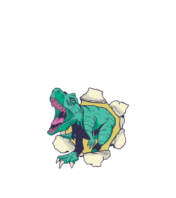 T-rex 3D model negru pe tricou