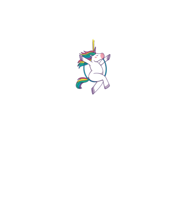 Unicorn pe cerc model alb pe tricou