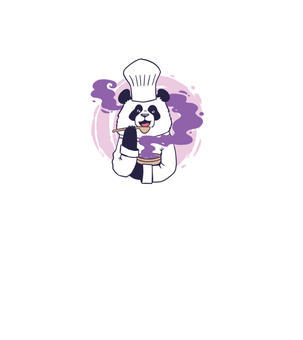 Panda Chef model negru pe tricou