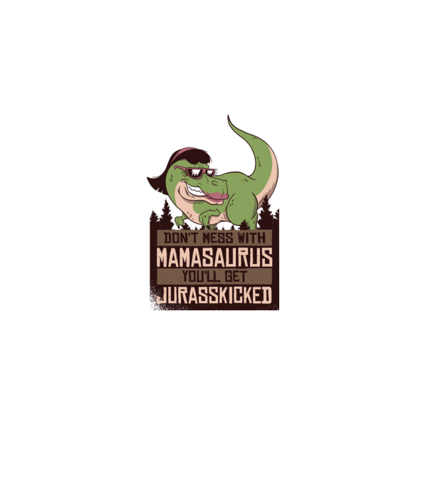 Mamasaurus tricou cu dinozaur model alb pe tricou