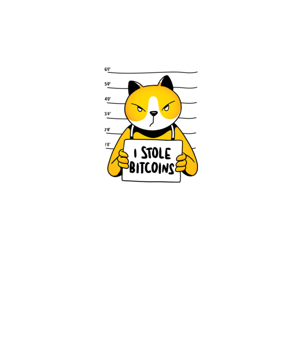 Pisică hoață Bitcoin model gri pe tricou