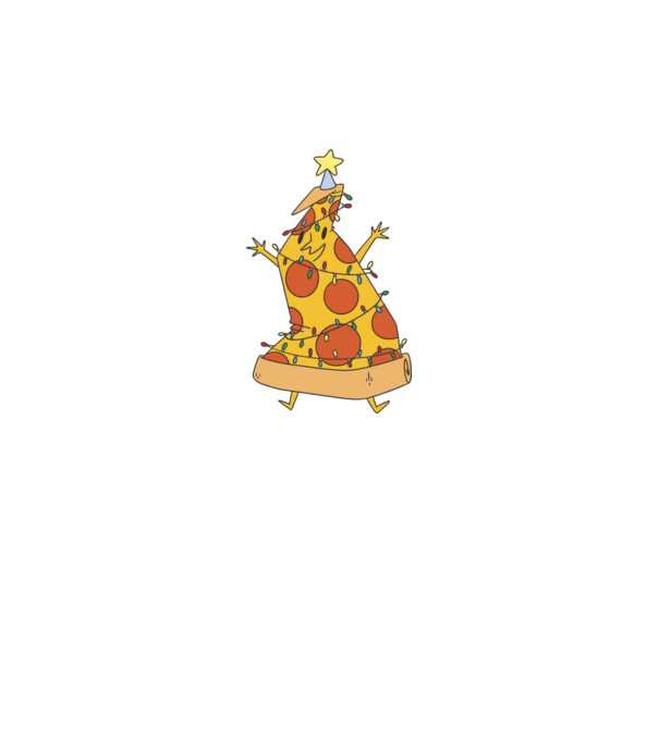Pizza pom de Crăciun model gri închis pe tricou