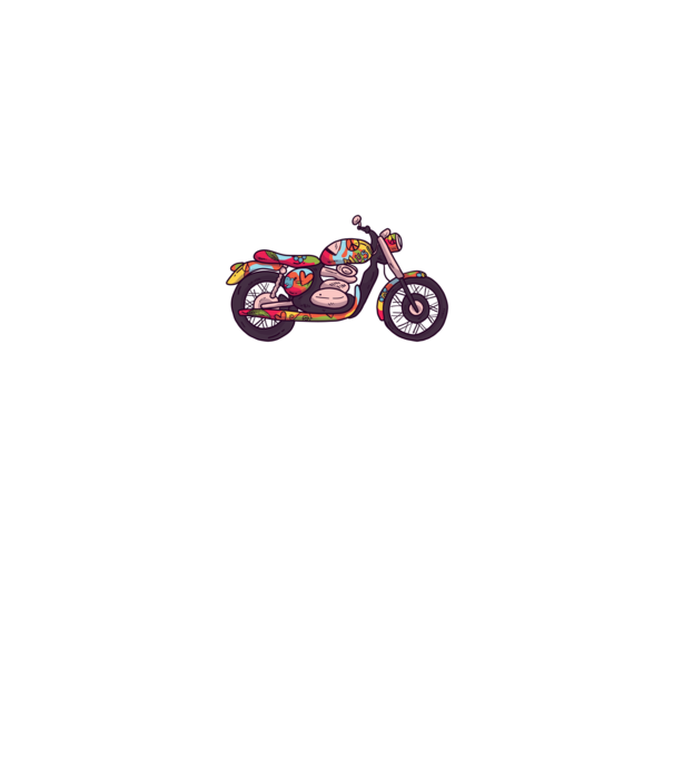 Motociclist Hippi model negru pe tricou