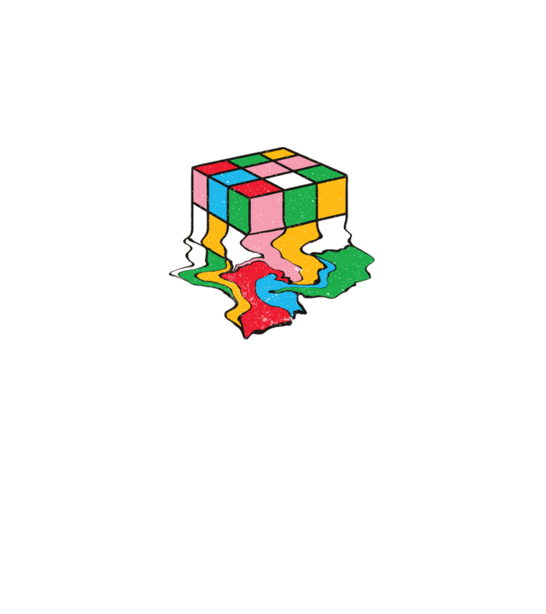 Cub Rubik topindu-se model negru pe tricou