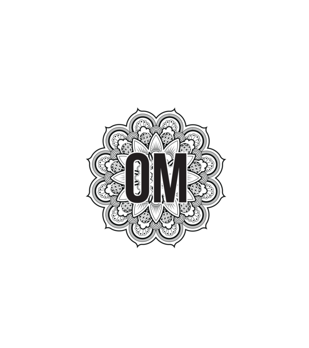 OM Mandala model alb pe tricou