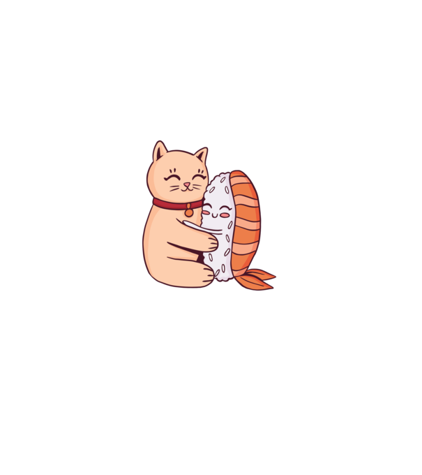 Sushi cu Pisică model gri pe tricou