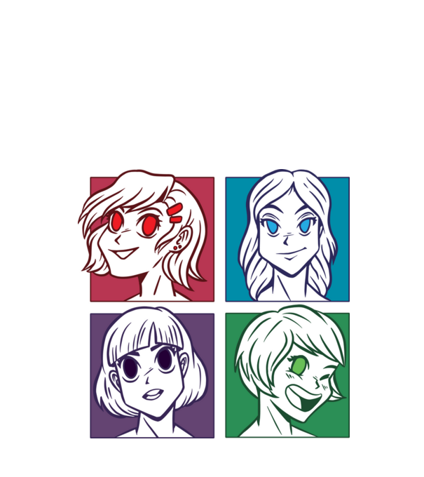 Fețe Anime fată Pop Art model negru pe tricou