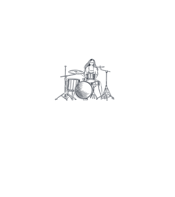 Fată Bateristă model roz deschis pe tricou