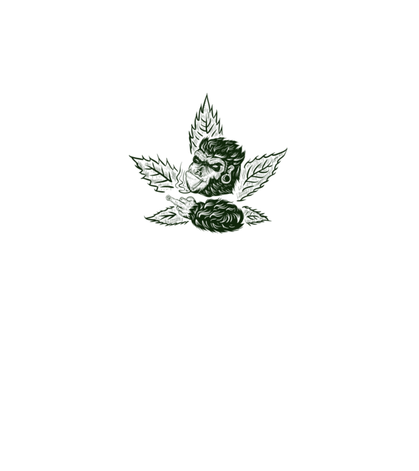 GORILĂ cannabis model alb pe tricou