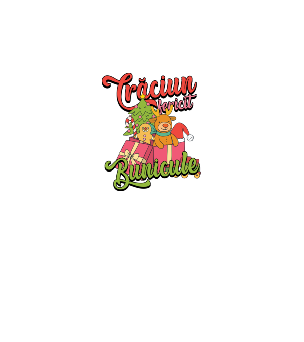 CRĂCIUN FERICIT BUNICULE model negru pe tricou