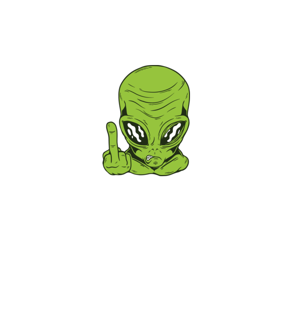 Alien arată degetul model gri pe tricou