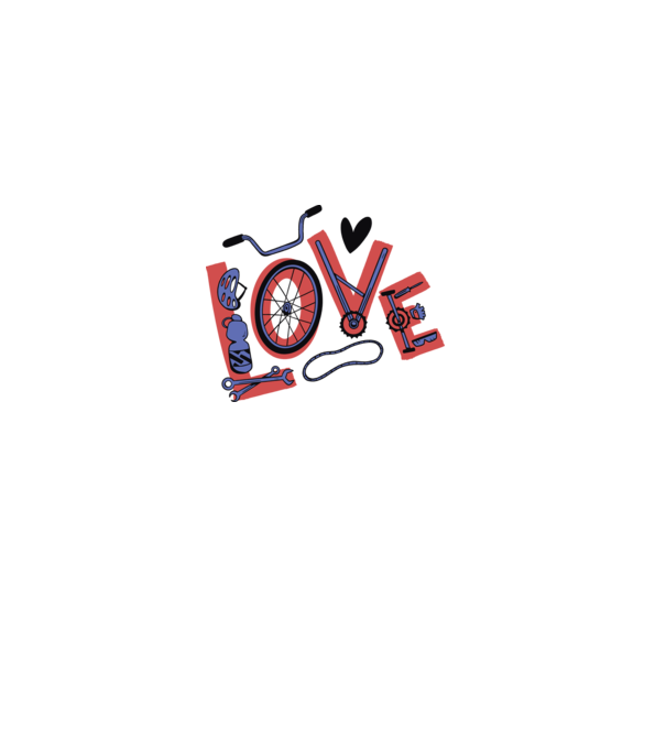 Love Bicicletă model nisipiu pe tricou