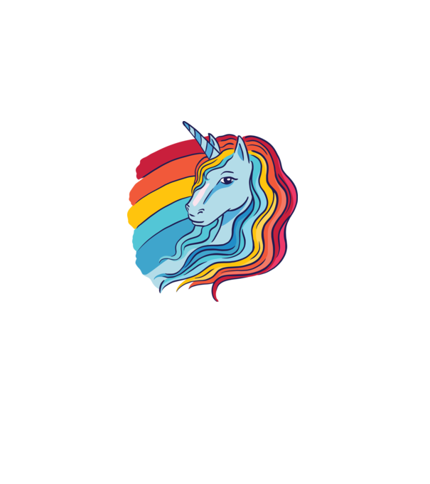 Unicorn cu Curcubeu model albastru închis pe tricou