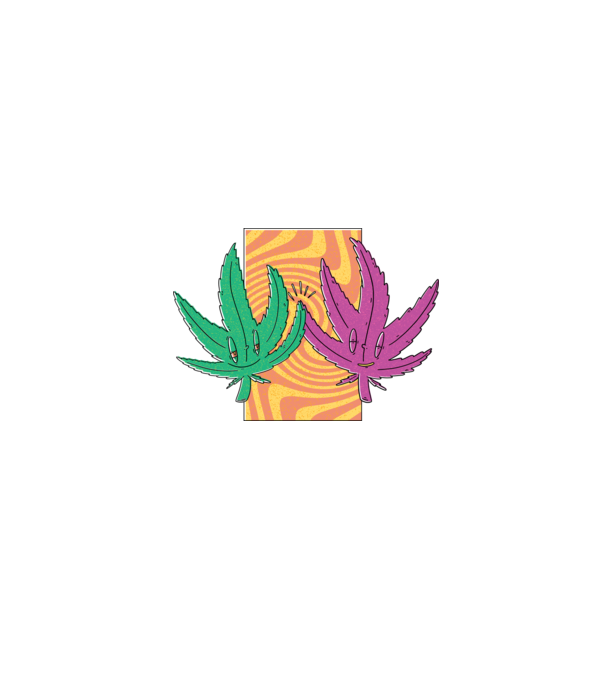 Frunze marijuana salut model albastru închis pe tricou
