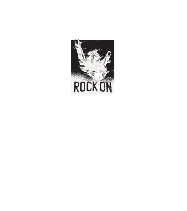 Rock On model alb pe tricou
