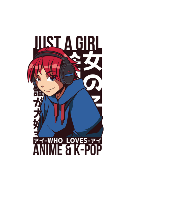 Doar o fată căreia îi place Anime și K-Pop model albastru deschis pe tricou