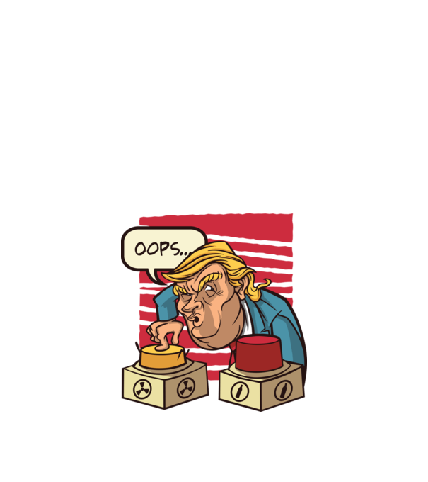 Trump Bombă nucleară model alb pe tricou