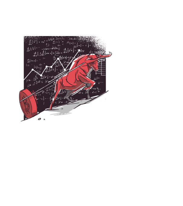 Taur Bitcoin model negru pe tricou