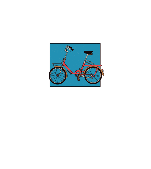 Bicicletă Camping model alb pe tricou