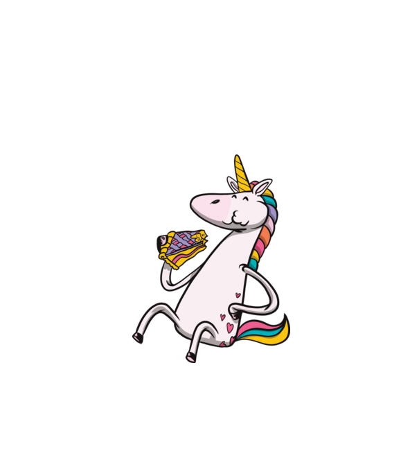 Unicorn cu prăjitură model alb pe tricou