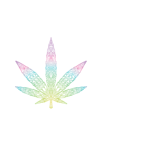 Frunză colorată de marijuana model alb pe tricou