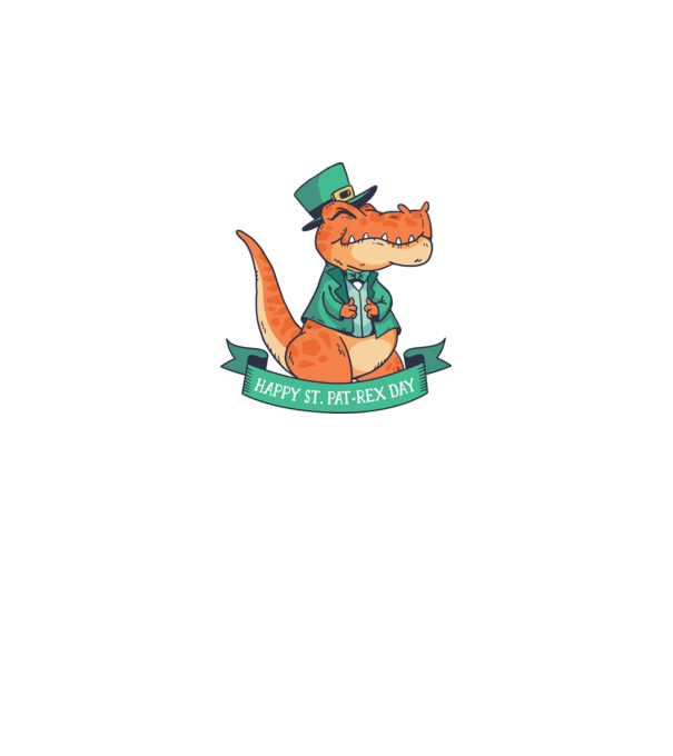 Dinozaur Sfântul Patrick model gri închis pe tricou