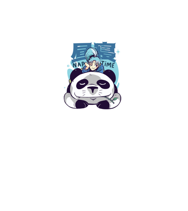 Anime Panda relaxare model alb pe tricou