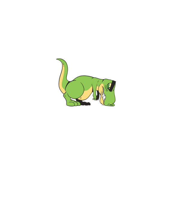 T-rex Push-up model verde pe tricou