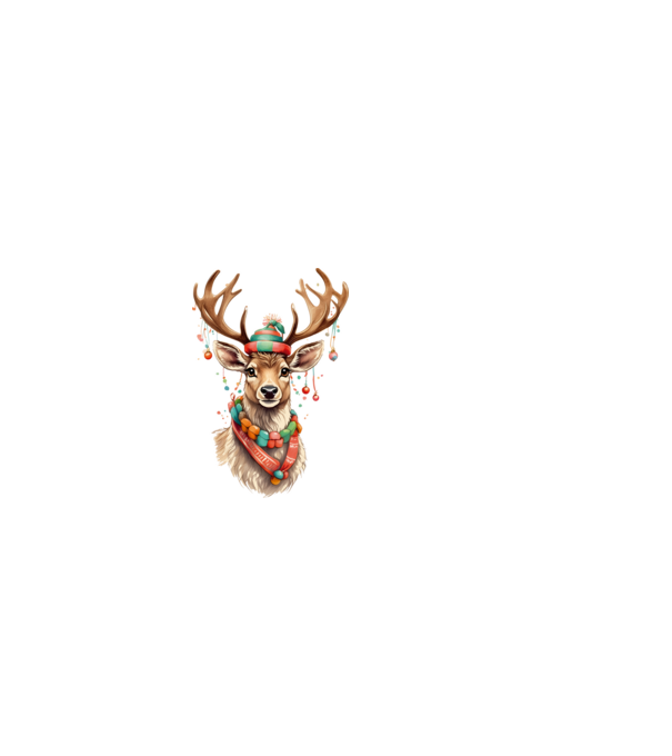 Festive Reindeer model alb pe tricou