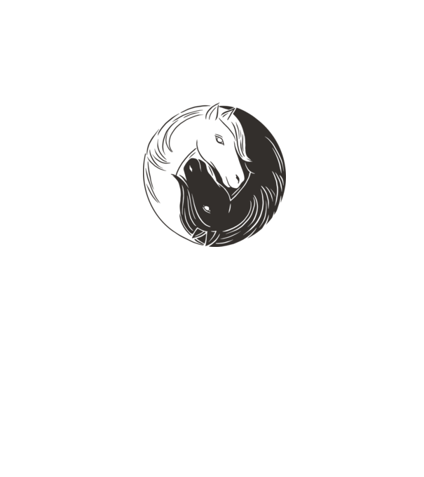 Călăreț Yin Yang model alb pe tricou