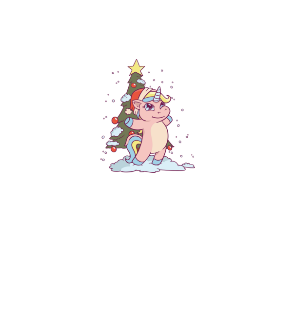 Unicorn de Crăciun model alb pe tricou