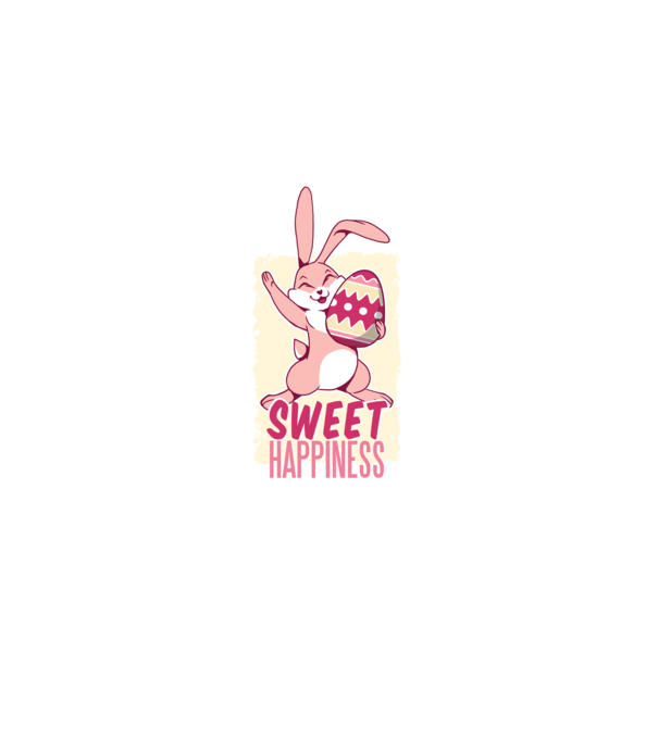 Sweet Happiness pentru Paște tricou cu iepuraș model mov pe tricou