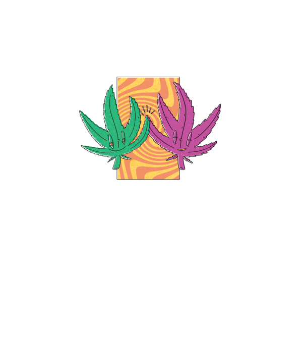 Frunze marijuana salut model turcoaz pe tricou