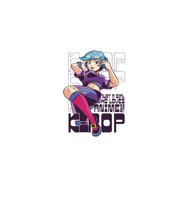 Doar o fată căreia îi place Anime și K-Pop model alb pe tricou
