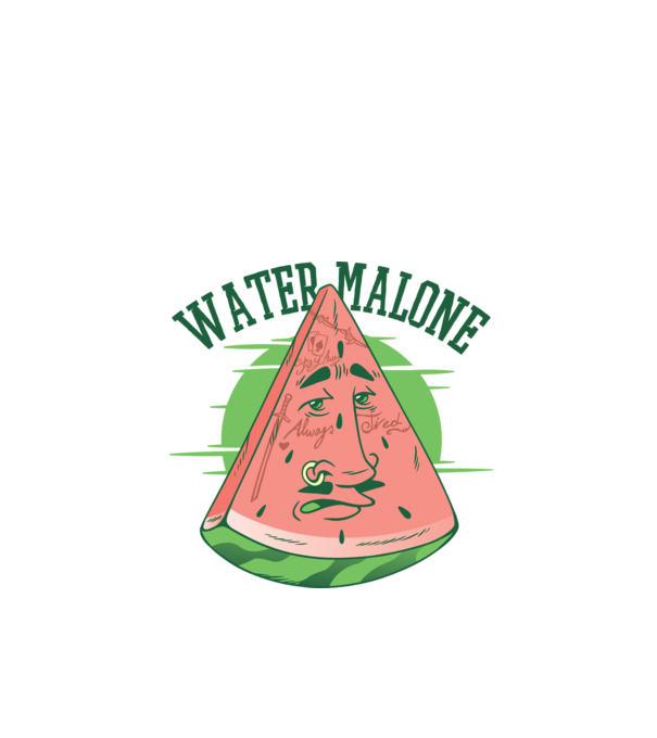 Water Malone model alb pe tricou