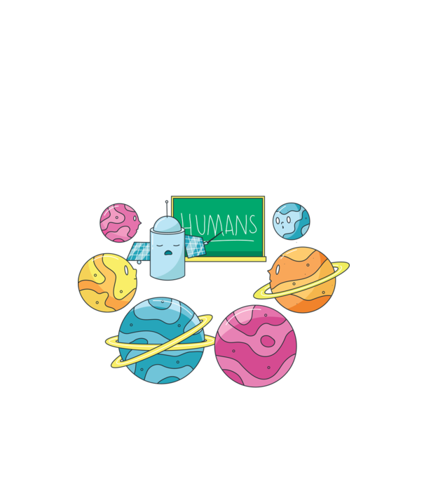 Învățarea planetelor model negru pe tricou
