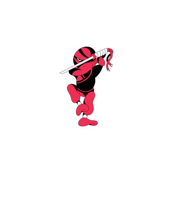 Ninja model alb pe tricou