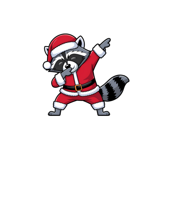 Raton Dab Xmas model alb pe tricou