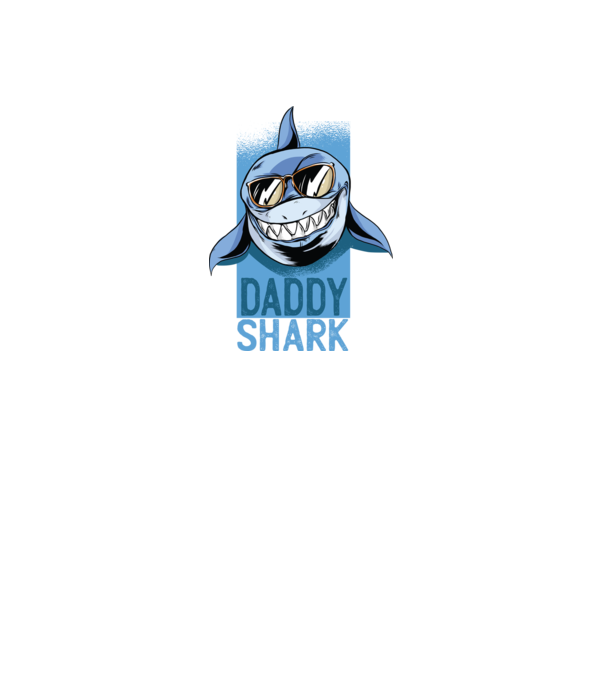 Daddy Shark tricou pentru tata model negru pe tricou