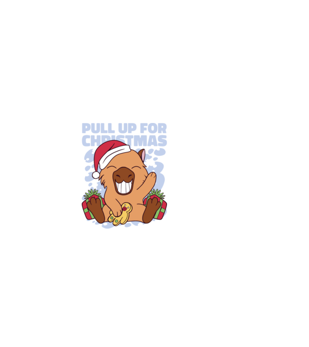 Pull up for christmas Capybara model alb pe tricou